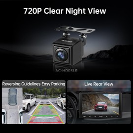ATOTOZONE AC-HD03LR 720P Rearview Backup Camera with 180° Wide-Angle, VSV (Virtual Surround-View),Live Rear View, Clear Night Vision, IP67 Waterproof, Only Compatible with S8 (Excluding S8 PN/UN/MS)