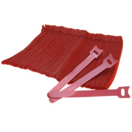 YINETTECH 100 x Red Hook And Loop Cable Ties Reusable Adjustable Cable Tidy Strap Ties