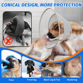 Joypig Dog Cone Collar with Soft Padding to Stop Licking, Elizabeth Recovery Collar After Surgery for Large Medium Small Dogs, Comfortable Pet Head Cone Alternative for Neutering Spay Injury