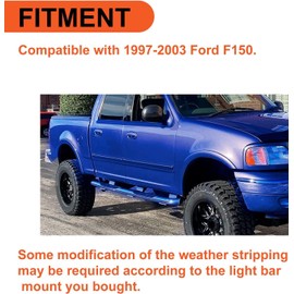 ECOTRIC 50" Straight/Curve Roof LED Light Brackets Compatible with 1997-2003 Ford F-150 Upper Windshield Roof Light Bar Mount Brackets Pair Black