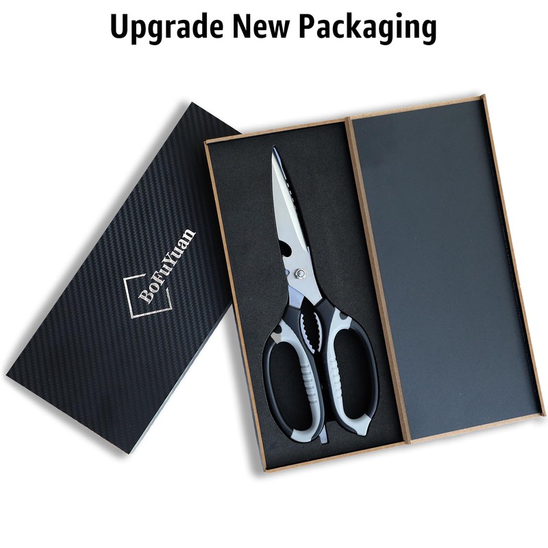 BoFuYuan Kitchen Scissors, 9-Inch Heavy Duty Multipurpose Food Cutting Shears,