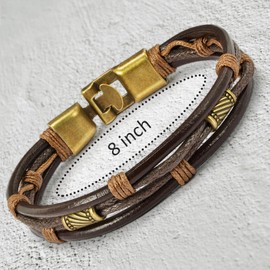 CheersLife Gifts for Him, Husband Bracelet Mens Vintage Leather Wrist Band Brown Rope Bracelet for Boyfriend, Presents for Anniversary Birthday Fathers Day Christmas Valentines Day