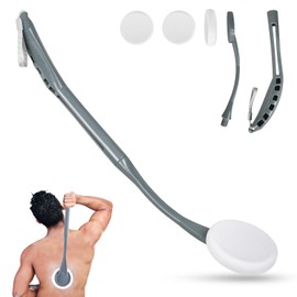 Lotion Applicator for Back, 20.5'' Replaceable Back Lotion Applicator, Easy Washable, Suitable for Use by Elderly, Men and Women（Grey）