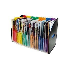 TimeTEX Magazine File "Fächerstar" A4, 23 Compartments, Colourful, Desk Organiser, Folder