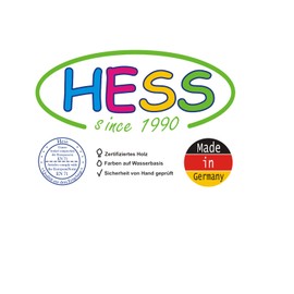 Hess Holzspielzeug 14589 - Zahnputzuhr aus Holz für Kinder, Serie Einhorn, inkl. Sanduhr mit farbigem Sand, handgefertigt, zur täglichen Nutzung beim Zähneputzen