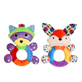 HAHA Baby Soft Rattles & Plush Rings Teething Toys for 0-6 Months Newborns | easy to grasp baby toys 3-6 months,safe infant teether chew toys,lightwei