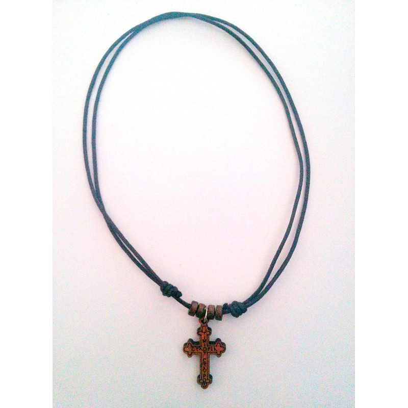 Christian-orthodoxe griechisch Religiöse Anhänger Halskette mit Holz Kreuz – Kruzifix/5