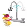 Kirotla Grifo Mezclador Doble Comando Flexible Para Cocina Fregadero