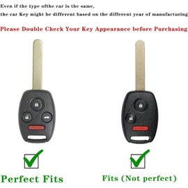 Muzizyq for Honda Key Fob Cover with Keychain Lanyard, Key Case Protection Fit for Honda 2003-2012 Accord 2006-2013 Civic EX 2009-2015 Pilot 2005-2006 CR-V Smart Key Protector Holder, White