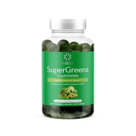 Energizen Green Superfood Gummies Plus - Supports Healthy Liver, Digestive Health & Immune System - Vegan, Non-GMO, Gluten-Free - Raspberry & Pomegranate Flavor - 120 Count