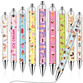 Beupy 30Pcs Ice Cream Gel Pens Bulk Pack - Assorted Color Retractable Ballpoint Pens,Summer Party Favors, School Supplies & Teacher Appreciation Gifts | Cute Ice Cream Theme Design