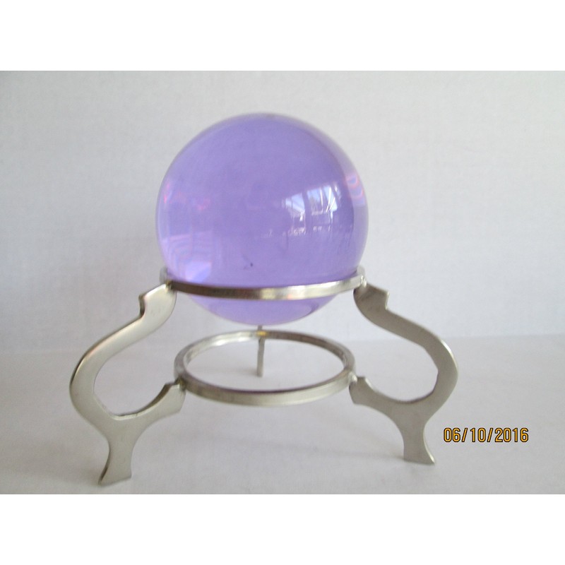 WLCelite G.I.I Solid Brass Double Ring Crystal Ball Stand, Gemstone