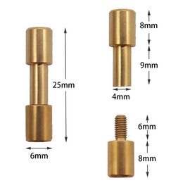 10 sets of brass bracket bolt fasteners tactical lock rivets, knife DIY tool handle fastener revision, EDC knife screw(Head Diameter 6 mm)