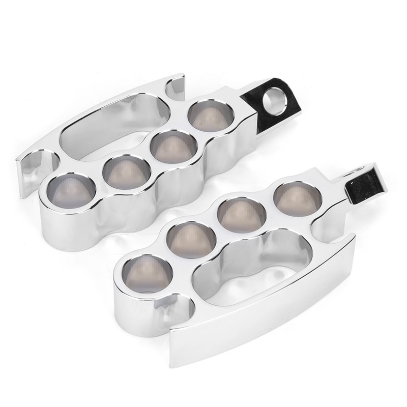 Motorcycle Front Footpegs Pedal CNC Aluminum Footrest Universal Modified AccessorySilver