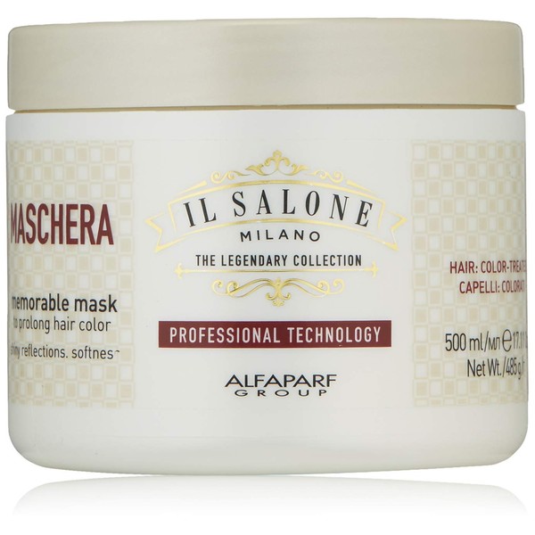 Il Salone Milano The Legendary Collection Alfaparf Group Professional Memorable Mask for Color Treated Hair - Protects and Prolongs Color - Premium Quality - 17.20 Oz. / 500ml
