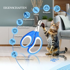 JOY & EMOTION® Super Claw Scissors for Cats, Dogs and Small Animals, Precise and Safe Cat Nail Scissors for Beginners, Ergonomic & Handy, Stainless Steel, Sharp Blades, Professional Claw Care