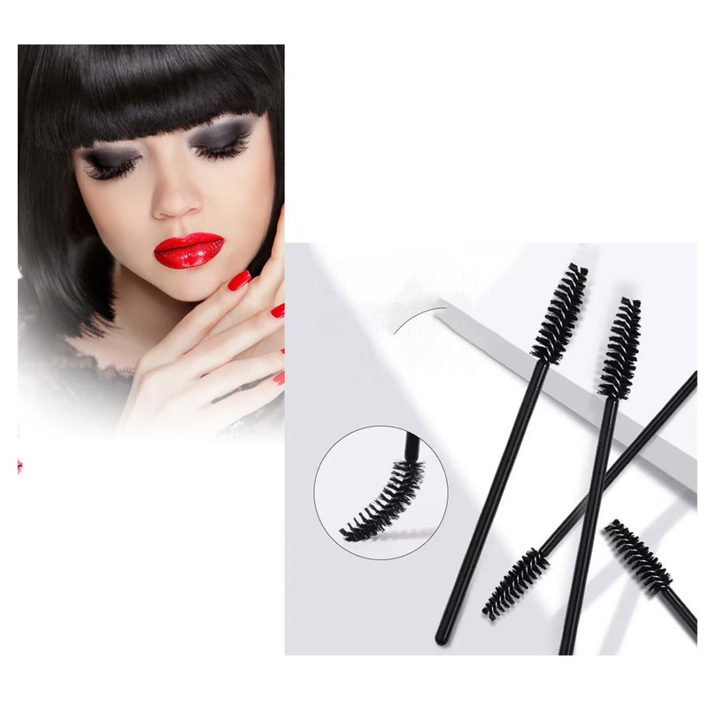Mirhua 100 Pcs Disposable Eyelash Brush, Eyebrow Brush, Screw Brush,