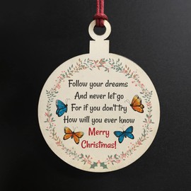 Inspirational Gift Best Friend Hanging Wooden Bauble Friendship Gift