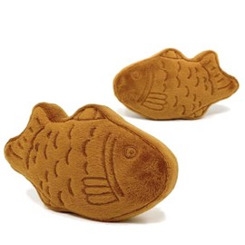 munchiecat Taiyaki Fish Cat Toy Organic Catnip - Japanese Catmint Plush Toy Filled with Organic Catnip - Wagashi Style Treat for Cats and Kittens - 2pc