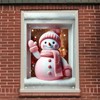 Saoplasa Christmas Party Banner 47x31 Inch Pink Snowman Window Cover