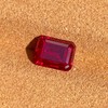 Lab Created Ruby Emerald Cut Loose Gemstone, Vivid Red Synthetic