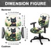 Hobbspring Office Chair Cover 2pcs Black Cat Flower Stretchable Covers