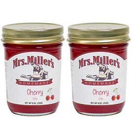 Mrs. Miller's Amish Homemade Cherry Jelly 2 Pack - 9 Ounces Each Jar