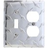 Amerelle Diamond Plate Single Toggle/Single Duplex Stamped Aluminum Wallplate