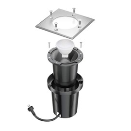 ledscom.de Reja Recessed Floor Spotlight for Outdoor Use Stainless Steel Square IP67 Including GU5.3 LED (Warm White, 4.99 W, 430 lm, 100°)