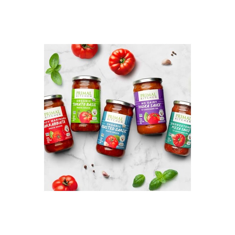 Primal Kitchen Unsweetened Red Pizza Sauce, No Added Sugar, Made