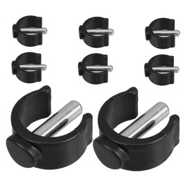 FOMIYES 8pcs Toilet Chair Replacement Toilet Frame Locks Toilet Seat Risers Toilet Seat Tube Handrail Clamp Tube Pin Locks Toilet Frames Locking Pin Clips Black Iron