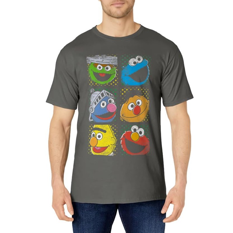 Sesame Street Group Squares T-Shirt