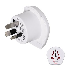 Hama World to Australien/China Steckdosenadapter Typ I (AU), universell, weiß, Adapter für Steckdose (Typ I (AU), Universal, Weiß, Stecker/Buchse