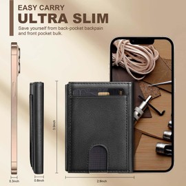 DOMIPHIE Men's Wallet, Trifold Black, Modern