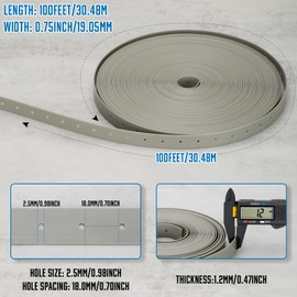 Plastic Hanger Strap 3/4 Inch x 100 Feet Reinforced Flexible Hanger Strap for Pipe & Ducts Securing in Plumbing & HVAC, Gray