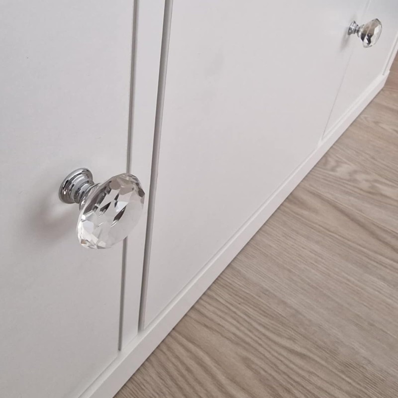 MAKTSAM 20PCS 30mm Clear Crystal Door Knobs, rystal Door Drawer