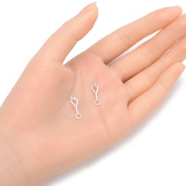 Adabele - Juego de 2 cierres de plata de ley 925 auténtica con anillo móvil de 20 mm, elegante conector de gancho en S hipoalergénico sin níquel para fabricación de joyas SS260