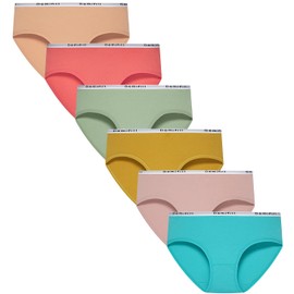 Demifill Teen Girls Underwear Cotton Briefs Panties for Teens Pack of 6 Size 8-10Years Mixed color