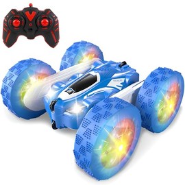 VigorFun Remote Control Car, High-Speed RC Racing Car, All-Terrain 4WD Double-Sided 360° Rotating Stunt Car for Kids, for Boys and Girls （Light