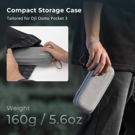 SMALLRIG Carrying Bag Carrying Case for DJI Osmo Pocket 3 Hard Shell Design Plush Lining and Wrist Strap 5118, gray, Suitcase