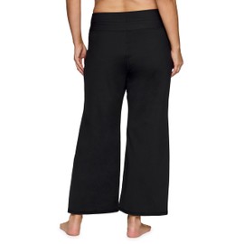 RBX Women's Lightweight Relaxed Fit Yoga Pants with Pockets, Loose Fit Buttery Soft Wide Leg Sweatpants for Workouts, Lounging Black XS