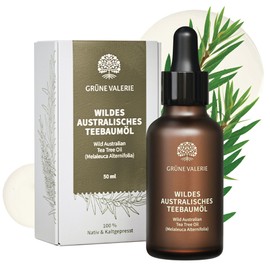 Green Valerie Wild Australian Tea Tree Oil 50ml - 100% Virgin Cold Pressed Tea Tree Oil - Essential Oil for Skin, Hair & Face Care - Natural Pure Tea Tree Oil for Skin Care