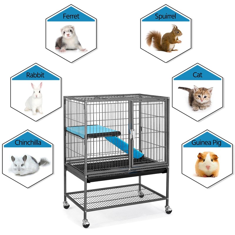 Yaheetech Metal Rolling Cage for Adult Rats/Ferrets/Chinchillas Small Animal Cage