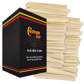 Custom Shop Craft and Paint Sticks - (Pack of 500 Sticks) 12" Inch Premium Grade Wood Stirrers/Paddles - Use for Wood Crafts -to Mix Epoxy Resin or Paint -Garden Sign Posts