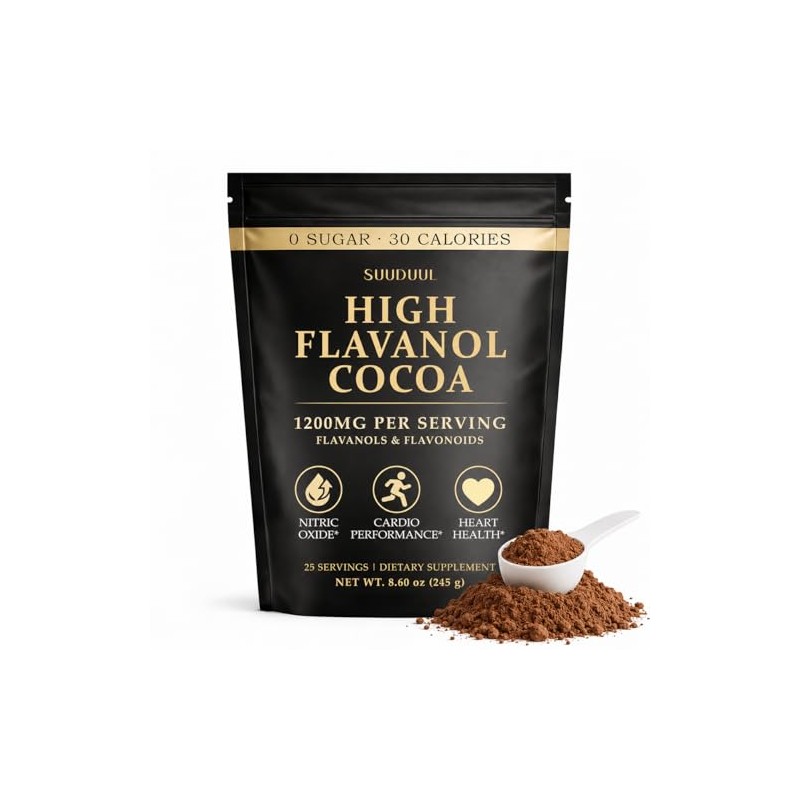 High Flavanol Cocoa Powder 245g, 1200mg Cocoa Flavanols & Flavonoids