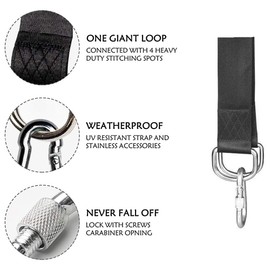 Tree Swing Hanging Straps,5/10ft Long Straps with 2 Heavy Duty Safety Lock Carabiner Hooks Holds Up to 2200lb, Polyester Straps Perfect for Garden,Swing,Tree Swing,Hammocks Black