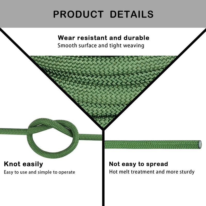 HOSTIC 3/8 Inch 100 Feet Braided Rope 3520 LBS High