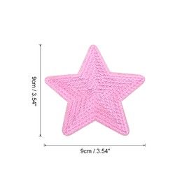 MECCANIXITY 5 Estrellas Grandes Parches de Lentejuelas para Planchar Bordados Cosidos Apliques para Decoración de Mochilas y Zapatos 90x90mm/3.54x3.54" Paquete de 20 (Rosa)