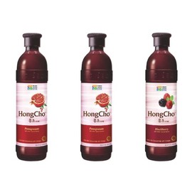 (Limited Quantity/Special Edition) Chung Jung One Hong Cho Drink Mix Concentrate with Vinegar (30.4oz) (900ml) 2 Pomegranate + 1 Blackberry (Pack of 3)