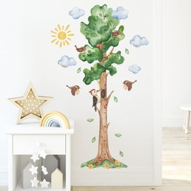 ZARROUEA Height Scale Wall Sticker, Stylish, Trees, Leaves, Animals, Cute, Birds, Flowers, Butterflies, Children, Height, Wall Sticker, Feather, Children's Height Scale, Removable Stylish,